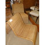 2 P 3 wicker lounge chairs designed by Tito Agnoli for Pierantonio Bonacina