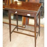 A Small Edwardian mahogany foldover card table