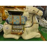 Oriental painted pottery camel stand.