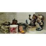 Doulton and other Character jugs, pot lid, etc.