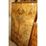 An Art Deco burr walnut 2-door gentleman's wardrobe.