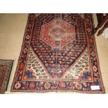 Red & cream ground Balochi rug,