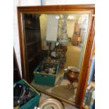 19th century walnut overmantel mirror