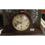 A Mahogany 3 train mantel clock by John Elkan Ltd