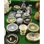 Wedgwood Jasperware vases, boxes, dishes, etc.