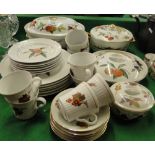 Royal Worcester "Evesham," pattern tureens and teaware.