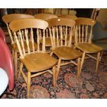 Set of 6 pine kitchen chairs