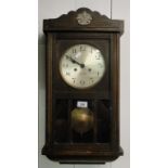 Oak cased Vienna regulator wall clock