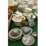 Wedgwood Jasperware pots and dishes, and an early Royal Albert porcelain teaset.