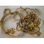 Various 9 ct gold necklaces, chains & earrings,