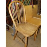 An Oak & elm wheelback side chair