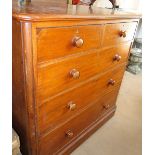 A Victorian mahogany round cornered chest of drawers