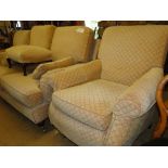 A Multiyork Verona 2 seater sofa & pair of Multiyork Keswick armchairs & footstool,