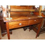 A 19th century mahogany wash stand, with raised shaped back 2 frieze drawers on square tapered legs.