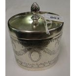 An engraved silver plated tea caddy