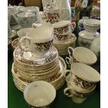 Colclough "Royale," teaset and matching dinnerware.