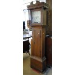 An 18th century 8 day long case clock with 11" square painted dial & a subsidiary dial,