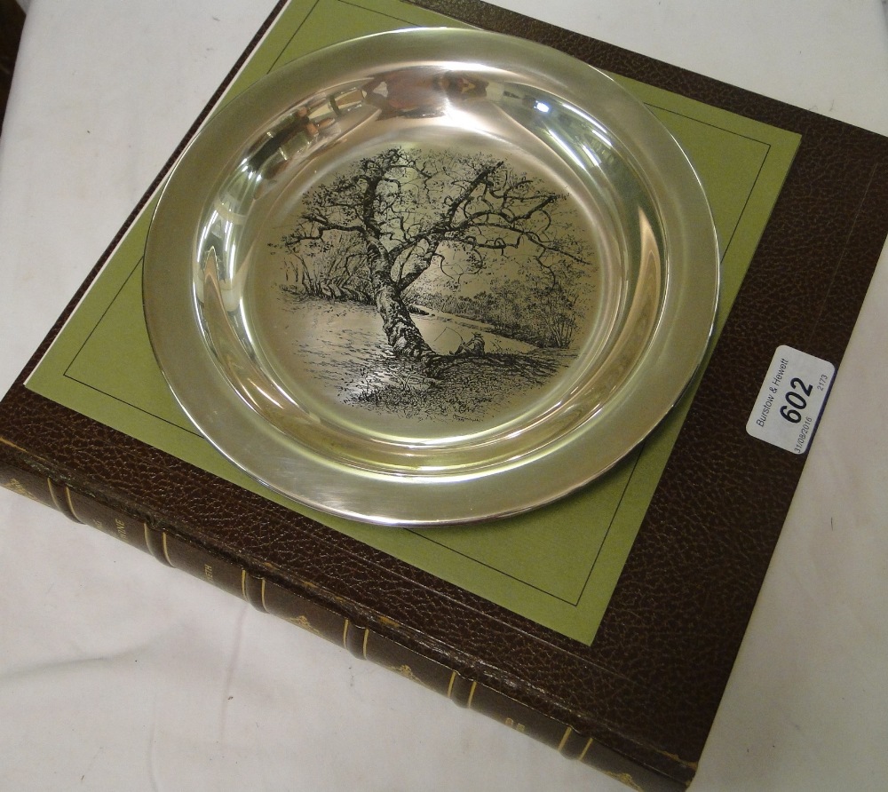 Limited edition engraved sterling silver plate by James Wyeth (Along the Brandy wine) 6.