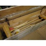 A Jaques croquet set in original pine box