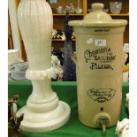 Antique Stoneware Cheavin's water filter, with tap.