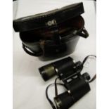 A pair of German military binoculars with case.