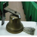 Vintage bronze bell with fixing bracket.