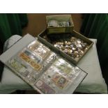 Various coins and banknotes.