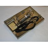 A stethoscope and other medical items.