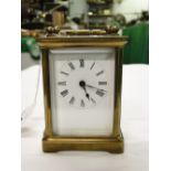 A French brass carriage clock.