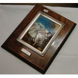 An enamelled Degas study, in silver mount and mahogany frame.