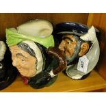 A large Royal Doulton Capt. Ahab Character jug and another Sairey Gamp, (2).