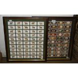 2 Framed sets of cigarette cards, Ogden's birds eggs and Player's Derby & Grand National winners.