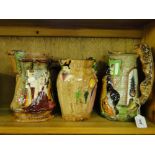 3 large Burleighware jugs, "Old Feeding Time,