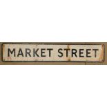 An old metal Market Street sign.