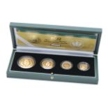 United Kingdom Gold Proof Four-Coin Sovereign Collection, 2002, 0730/3000, boxed, with certificate,