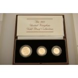 United Kingdom 1983 gold proof coin set, comprising £2, sovereign and half sovereign,