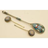 Russian cloisonne silver spoon, circa 1880s (marks compressed), 13.