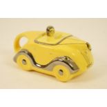 Sadler Art Deco yellow ground motor car teapot 'OKT42',