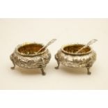 Pair of Victorian silver table salts, probably Robert Hennell, London 1862/3,