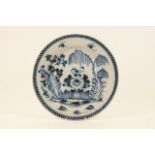 Dutch delft blue and white plate, circa 1740-60,