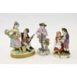 Volkstedt porcelain figure group 'The Young Courtiers', decorated in colours, blue printed mark,