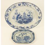 Chinese blue and white export meat plate, Qianlong (1736-95),