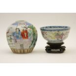 Chinese famille rose octagonal jar,