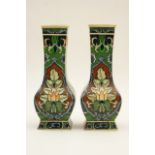 Pair of Shelley late Foley Intarsio vases, circa 1910-20,