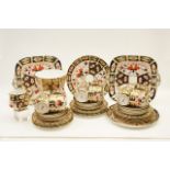 Royal Crown Derby china tea service, circa 1885-1890, decorated in Imari colours, pattern no.