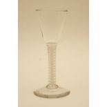 George III opaque twist wine glass, circa 1770,