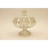 Georgian cut glass preserve jar and cover, circa 1800-20,