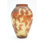 Reproduction cameo glass vase, after Daum, Nancy,