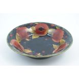 Moorcroft Pomegranate bowl, shallow form with flared rim,