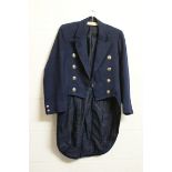 Late Victorian footman's blue tailed jacket, with silver plated buttons by Firmin,